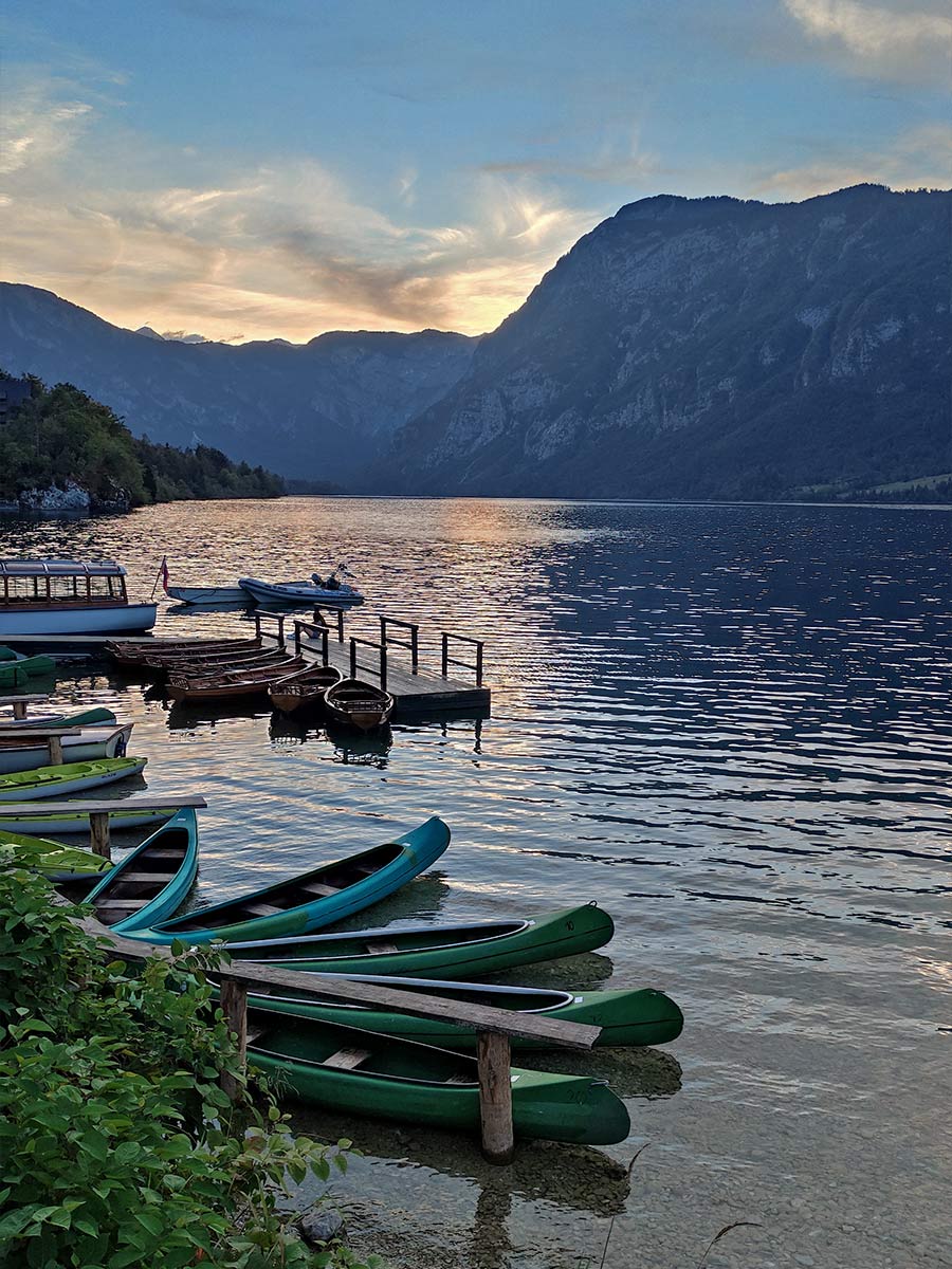 Vista sul lago Bohinj