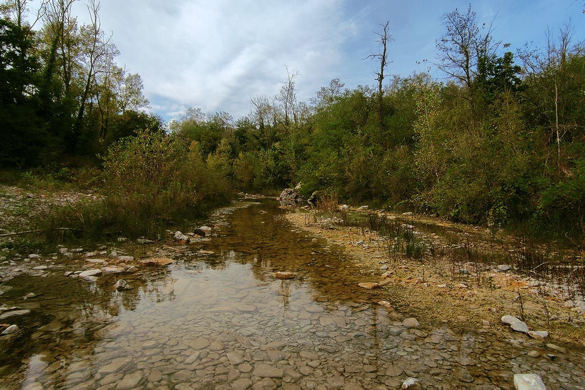 Il corso del torrente Tidone